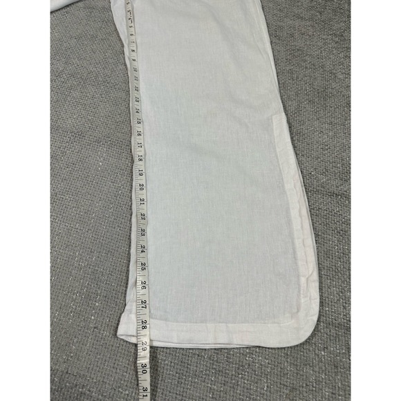 C&C California Pants Womens Small‎ White Linen Blend Wide Leg Coastal Ankle - Picture 5 of 11